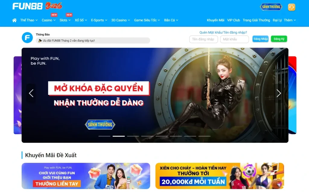 Nhà cái uy tín Fun88 – nền tảng cá cược trực tuyến hơn 15 năm kinh nghiệm